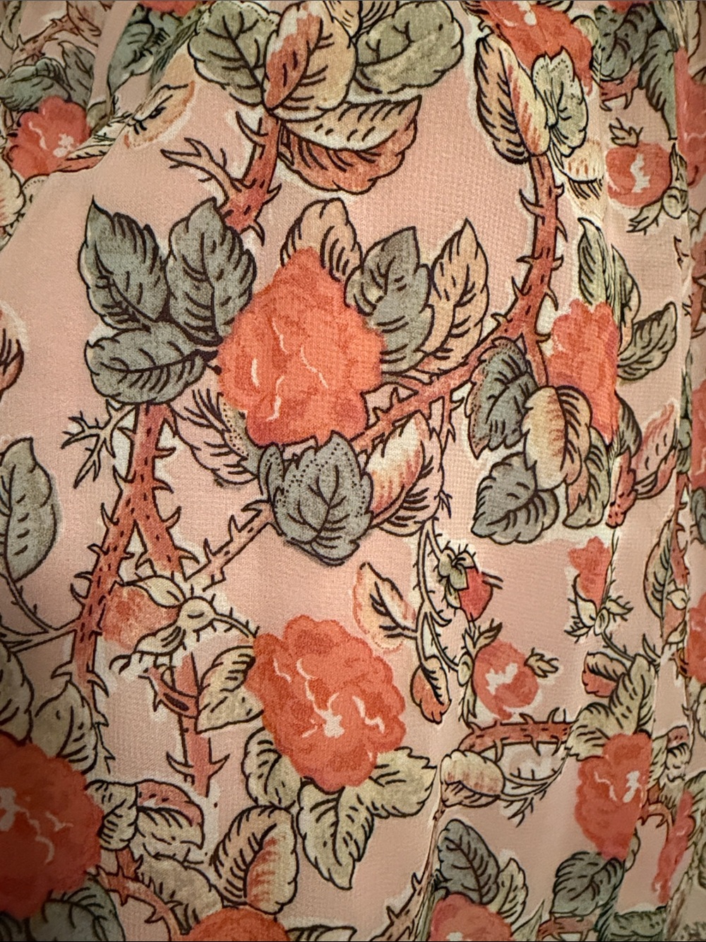 Max Studio Pink Floral Skirt with Coral Accents - Picture 2 of 4